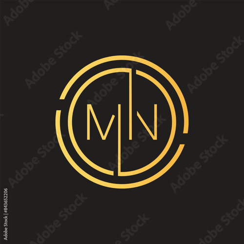 Luxury letter MN logo design.Royal premium letter MN logo design vector template