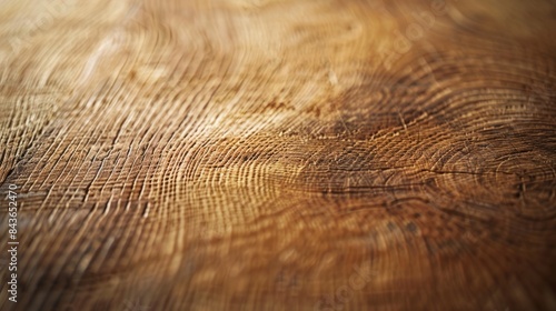 A close-up macro shot showcasing the intricate texture of a light wooden table surface. The warm tones and natural beauty of the wood grain are highlighted in detail