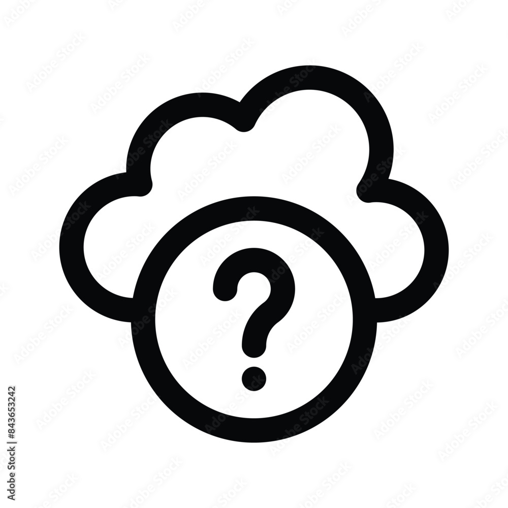 Question mark with cloud, concept icon of cloud help, faq vector Question mark with cloud, concept icon of cloud help, faq vector