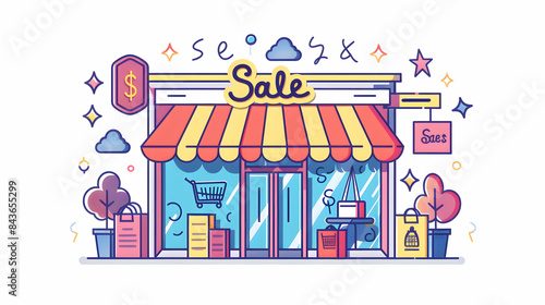 3D Flat Sale Discount Icon with Copy Space on White Background   Vector Illustration for Marketing and Retail Themes