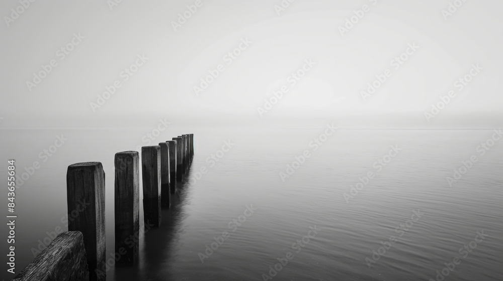 Obraz premium abstract minimalist black and white background