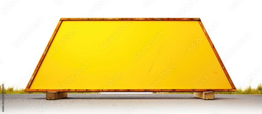 Blank yellow warning sign isolated on white. copy space available Blank yellow warning sign isolated on white. copy space available