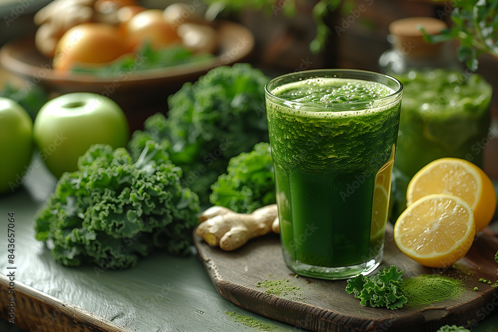 Green Detox Smoothie with Kale, Apples, Ginger, and Lemon Green Detox Smoothie with Kale, Apples, Ginger, and Lemon
