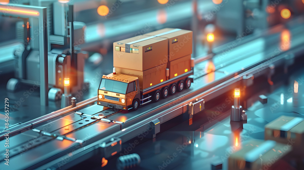 Photo Realistic Automation Logistic Icon with Copy Space on White Background Vector Illustration for Business and Technology Visuals | Adobe Stock Photo Concept Photo Realistic Automation Logistic Icon with Copy Space on White Background Vector Illustration for Business and Technology Visuals | Adobe Stock Photo Concept