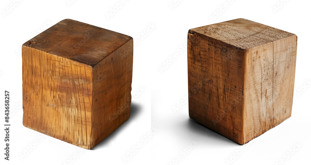 Lonely wooden block forming an abstract geometric shape, transparent background Lonely wooden block forming an abstract geometric shape, transparent background