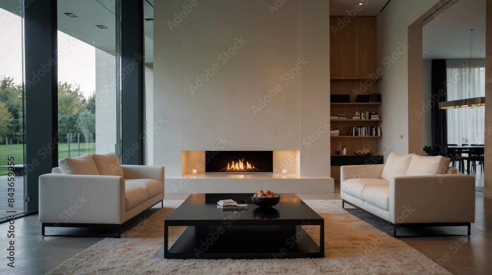 Fototapeta premium Clear minimalist modern living room