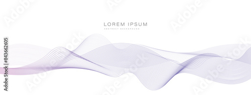 Abstract pink purple gradient flowing wave lines on white background. Modern colorful wavy lines pattern design element. Suitable for banner, cover, poster, website, presentation, brochure, flyer