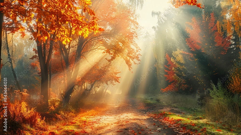 Colorful tree with Autumn woods Colorful tree with Autumn woods