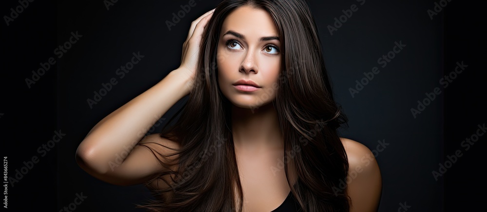 Long hair decision young brunette beauty getting a haircut. copy space available Long hair decision young brunette beauty getting a haircut. copy space available