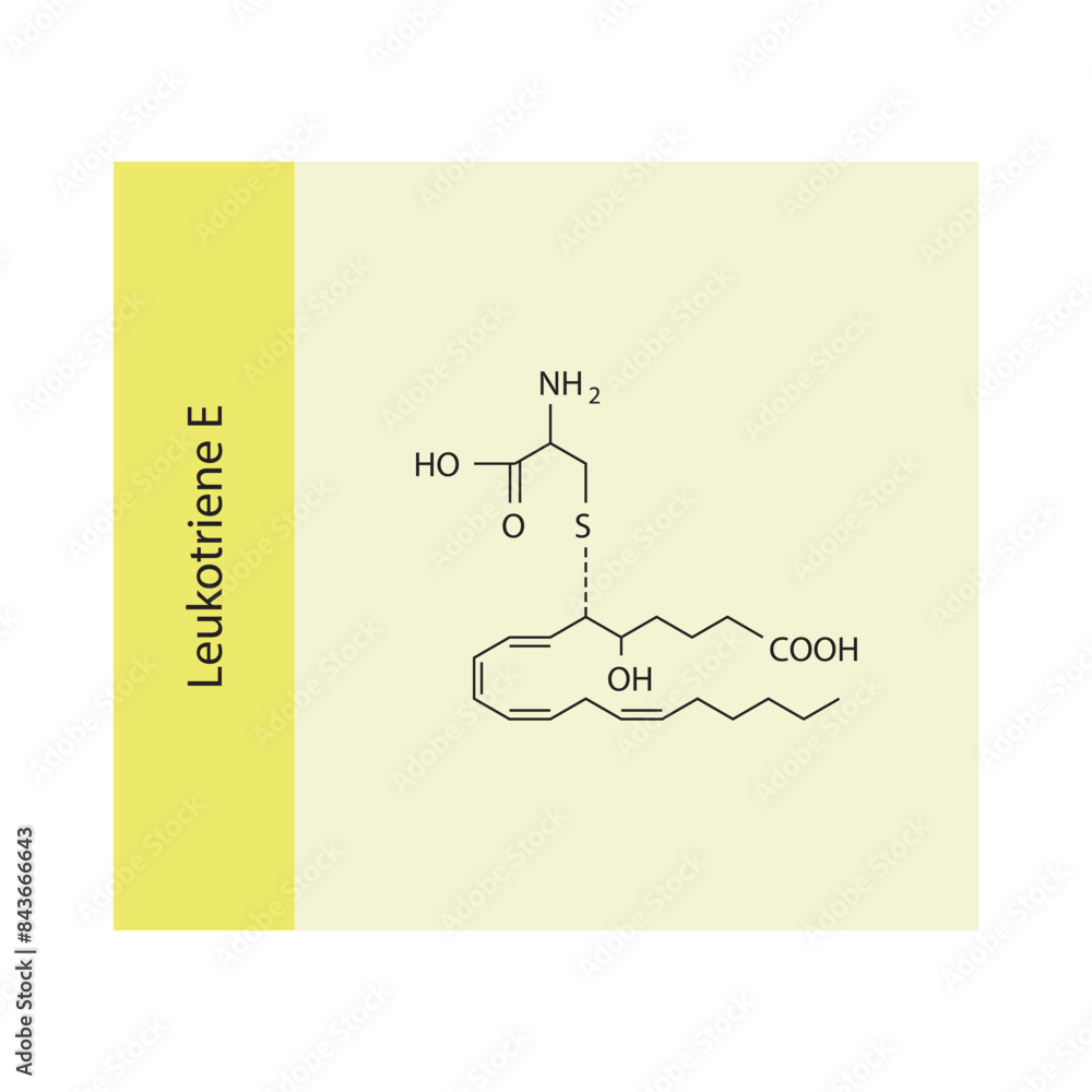 Leukotriene B4 skeletal structure diagram.Leukotriene compound molecule ...