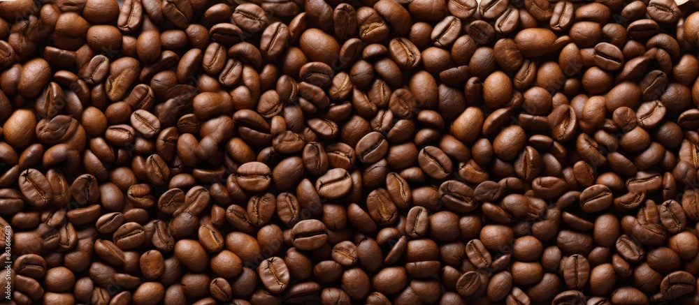 Top view of a coffee cup filled with coffee beans creating a visually appealing copy space image Top view of a coffee cup filled with coffee beans creating a visually appealing copy space image