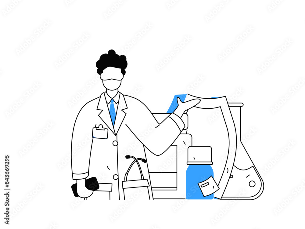 Medical characters fighting the epidemic flat vector concept operation hand drawn illustration
Medical characters fighting the epidemic flat vector concept operation hand drawn illustration