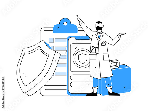 Medical characters fighting the epidemic flat vector concept operation hand drawn illustration
