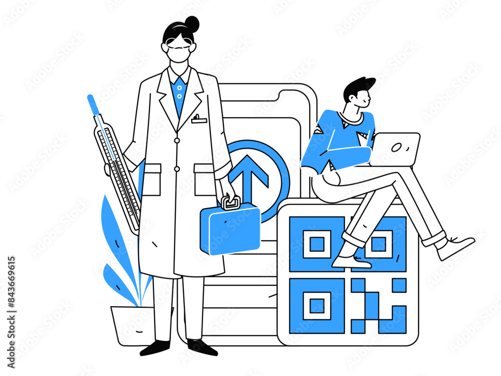 Medical characters fighting the epidemic flat vector concept operation hand drawn illustration
Medical characters fighting the epidemic flat vector concept operation hand drawn illustration