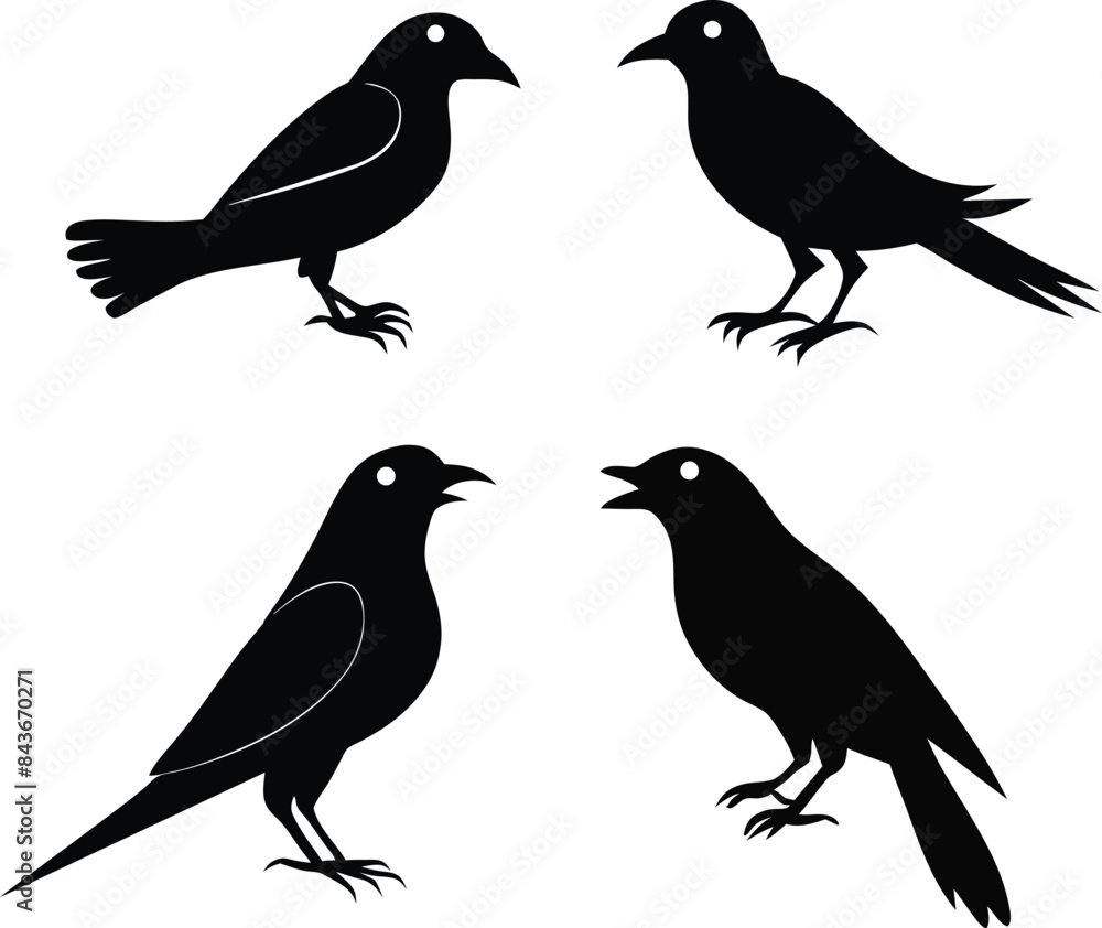 set of black bird silhouettes vector elements vector set of black bird silhouettes vector elements vector
