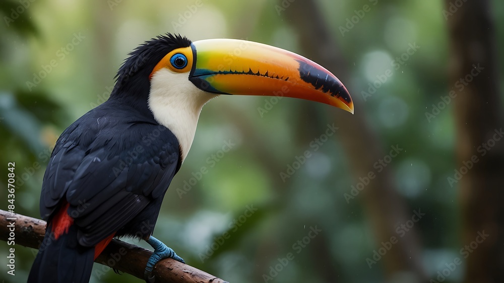 Obraz premium Nature's Palette: Toucan Amidst the Foliage