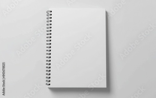 school notebook mockup, spiral notepad on a table