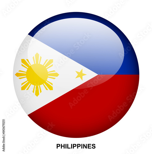 Free Download PHILIPPINES flag button on white background - GFXLoad