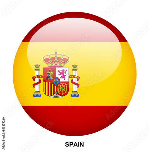 SPAIN flag button on white background