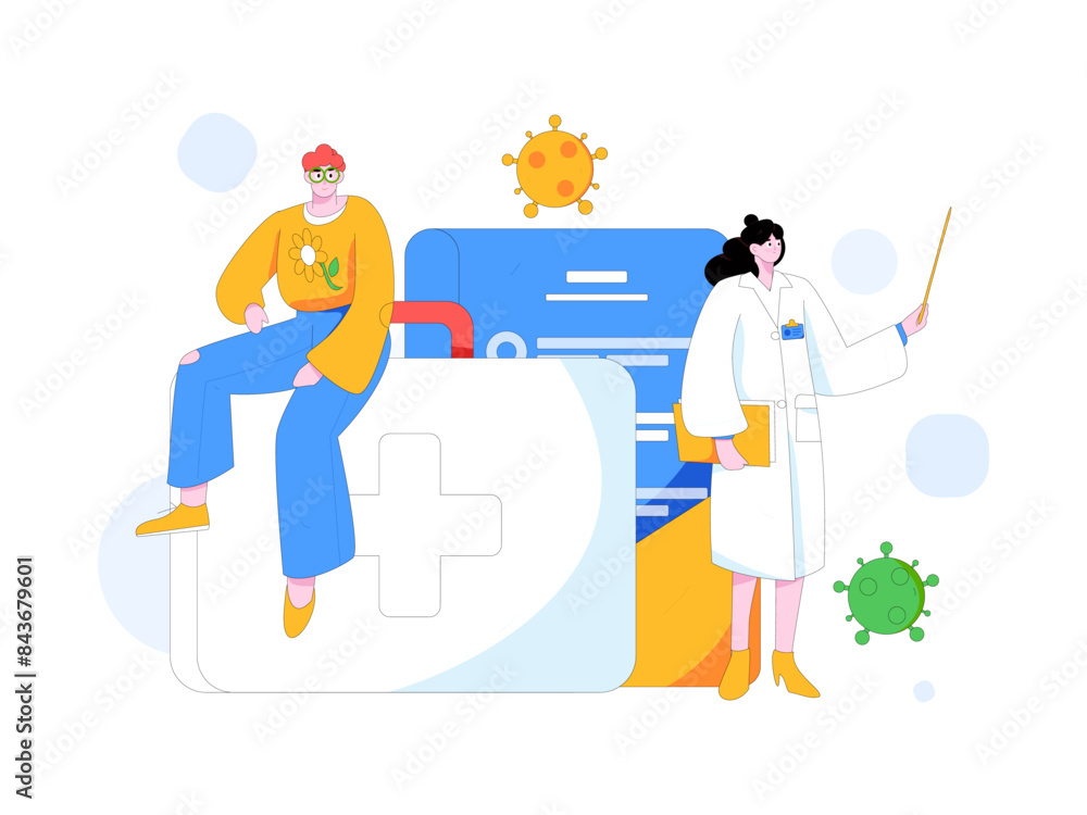 Medical characters fighting the epidemic flat vector concept operation hand drawn illustration
Medical characters fighting the epidemic flat vector concept operation hand drawn illustration