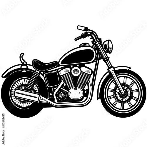 illustration of classic motorcycle, suitable for logo, tshirt design and etc
