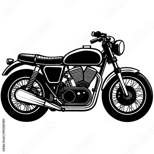 illustration of classic motorcycle, suitable for logo, tshirt design and etc