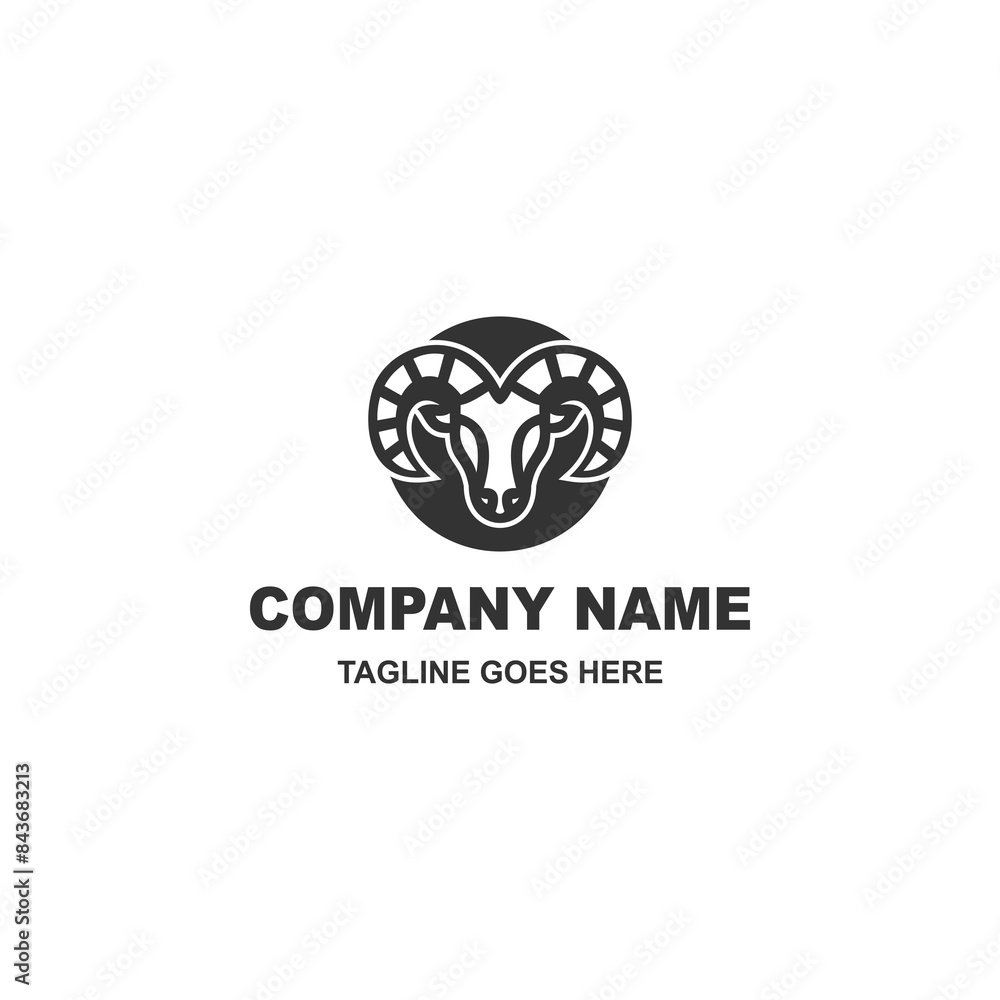 simple ram head logo design vector on a white background simple ram head logo design vector on a white background