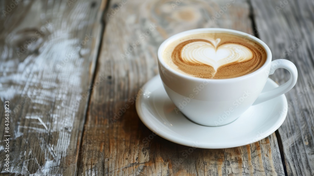Fototapeta premium a glass of cappuccino with his signature art