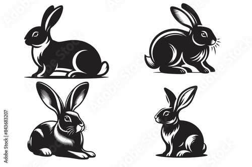 rabbit silhouette vector illustration