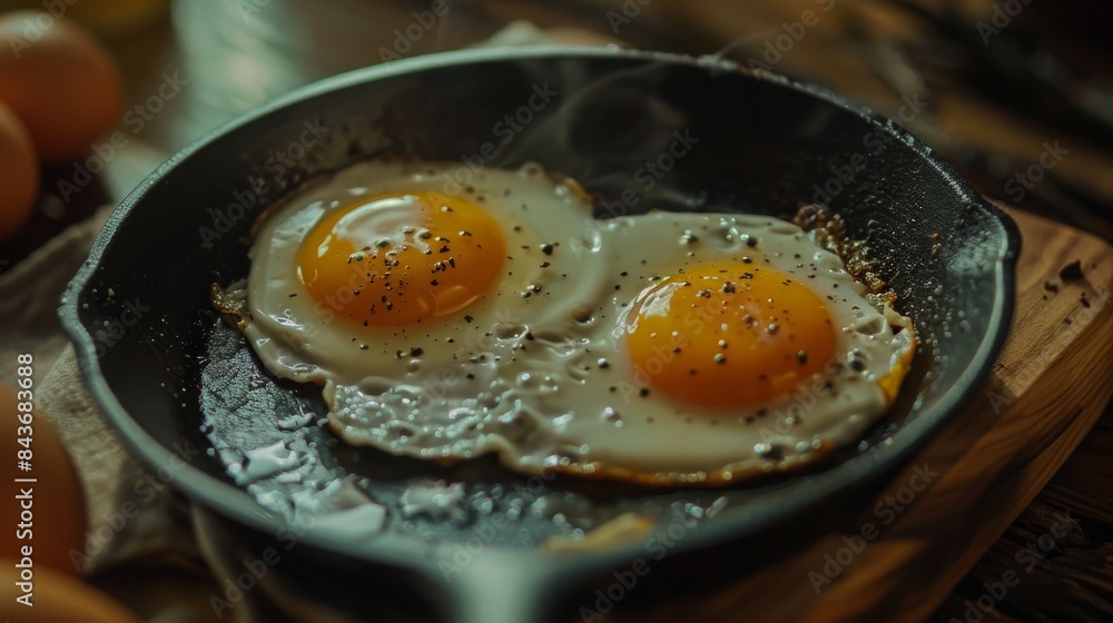 fried eggs in a pan fried eggs in a pan