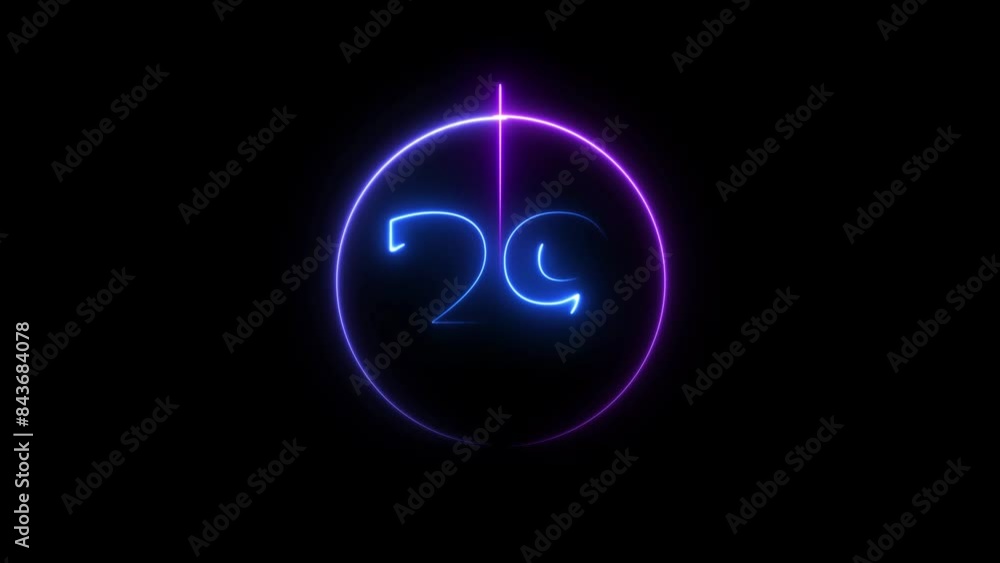 Abstract neon countdown 29 number animation 4k video. Abstract neon countdown 29 number animation 4k video.