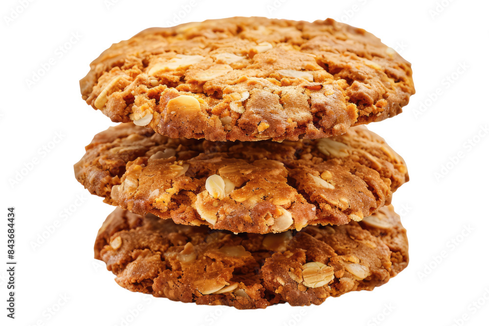 Anzac biscuit isolated on transparent background Anzac biscuit isolated on transparent background
