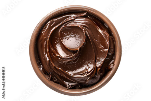 Chocolate spreed in a bowl isolated on transparent background photo