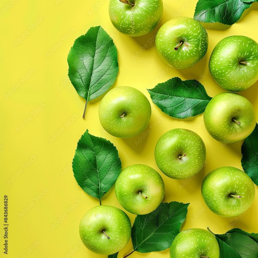 Fototapeta premium Industrial harvesting of juicy green apple