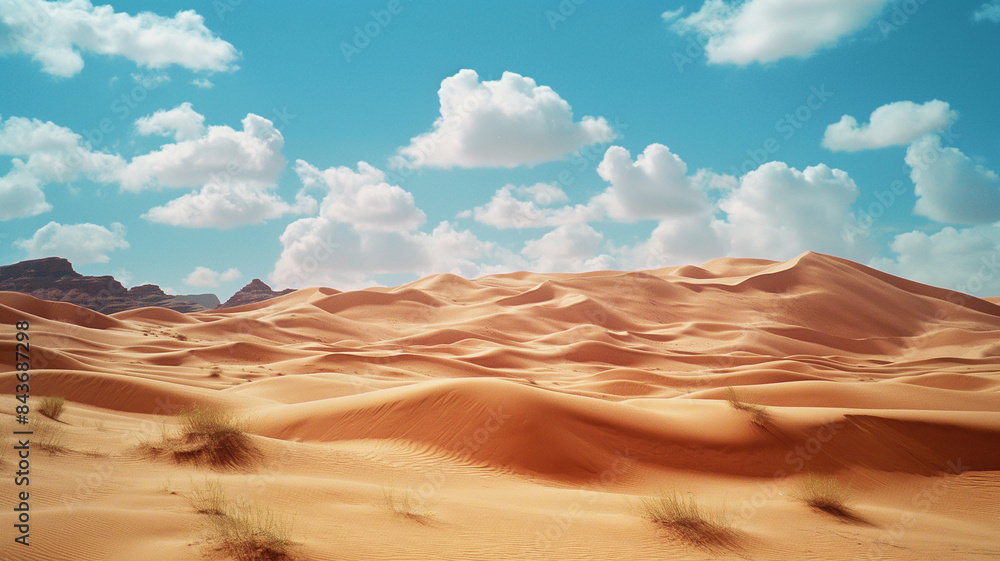 Naklejka premium Photography of the dunes in the desert, sunny day. Landscapes photography.