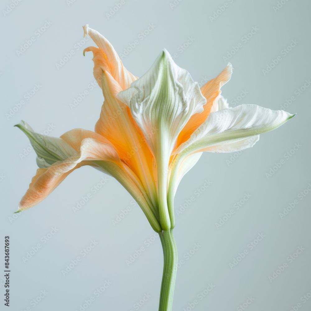 flower Photography, Lilium Hemerocallis sp, Close up view, Isolated on white Background flower Photography, Lilium Hemerocallis sp, Close up view, Isolated on white Background