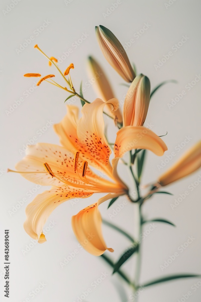 Obraz premium flower Photography, Lilium regale, Isolated on white Background