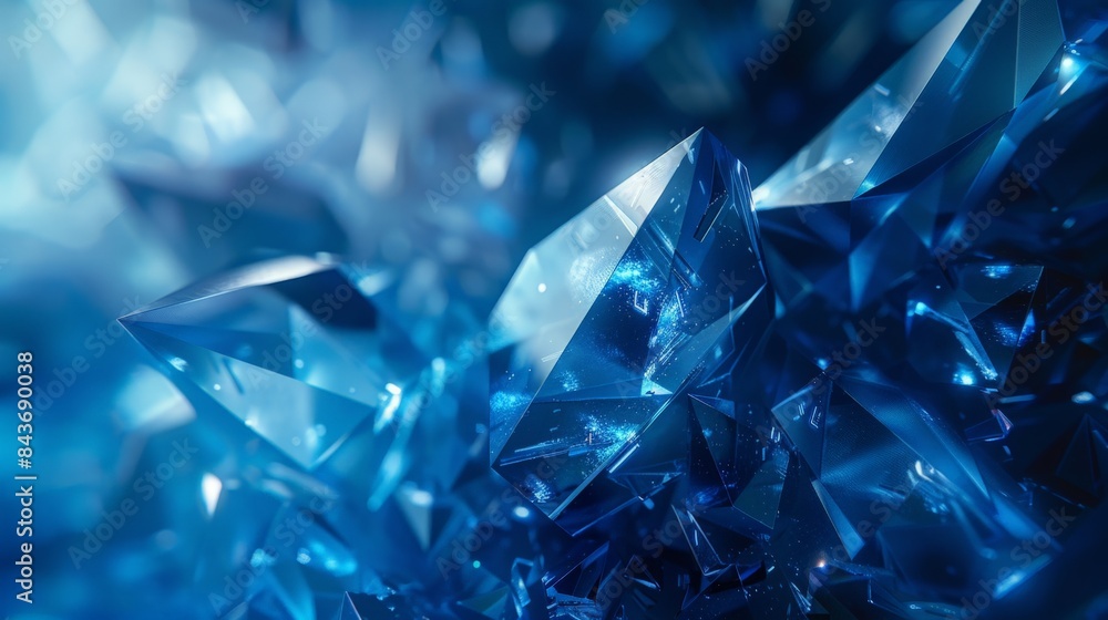 A close-up of vibrant blue crystals with sharp edges and reflective surfaces, set against a dark background. A close-up of vibrant blue crystals with sharp edges and reflective surfaces, set against a dark background.