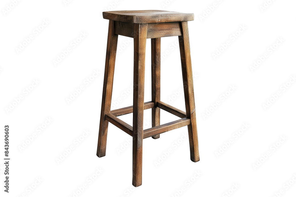 Tall wooden bar stool isolated on transparent background Tall wooden bar stool isolated on transparent background