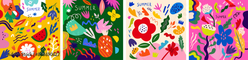 Summer colourful backgrounds. Beautiful bright spring, summer wallpapers, posters, covers, cards with flowers, leaves, floral bouquets, flower compositions.	
