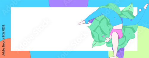 Practicing yoga, physical and mental health, flat vector character concept, operation hand drawn illustration

