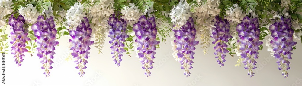 Beautiful wisteria flowers in full bloom, creating a lovely floral canopy. Perfect for gardening enthusiasts and nature lovers. Beautiful wisteria flowers in full bloom, creating a lovely floral canopy. Perfect for gardening enthusiasts and nature lovers.
