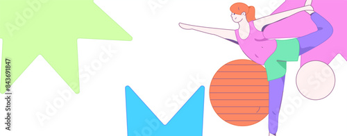 Practicing yoga, physical and mental health, flat vector character concept, operation hand drawn illustration
