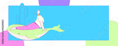 Practicing yoga, physical and mental health, flat vector character concept, operation hand drawn illustration
