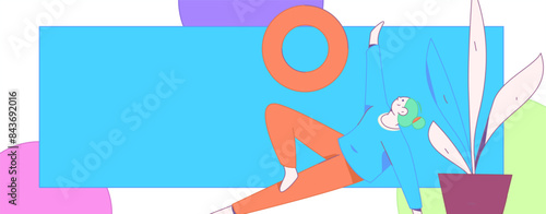 Practicing yoga, physical and mental health, flat vector character concept, operation hand drawn illustration
