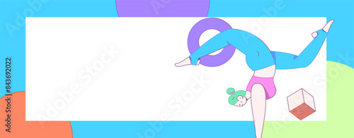 Practicing yoga, physical and mental health, flat vector character concept, operation hand drawn illustration
