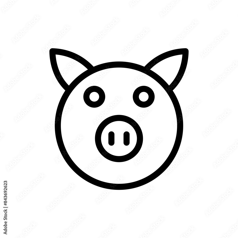 Pig Face Icon for Animal Themes, Farm Illustrations, and Cute Graphics Pig Face Icon for Animal Themes, Farm Illustrations, and Cute Graphics