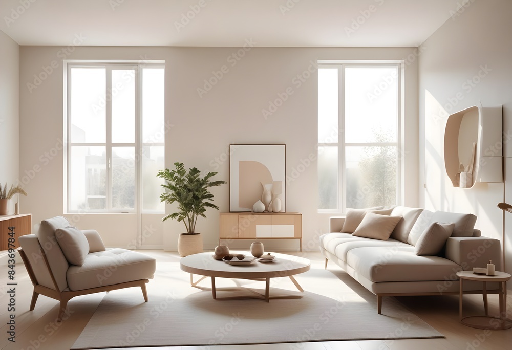 Photo interior modern design room 3D illustration Photo interior modern design room 3D illustration