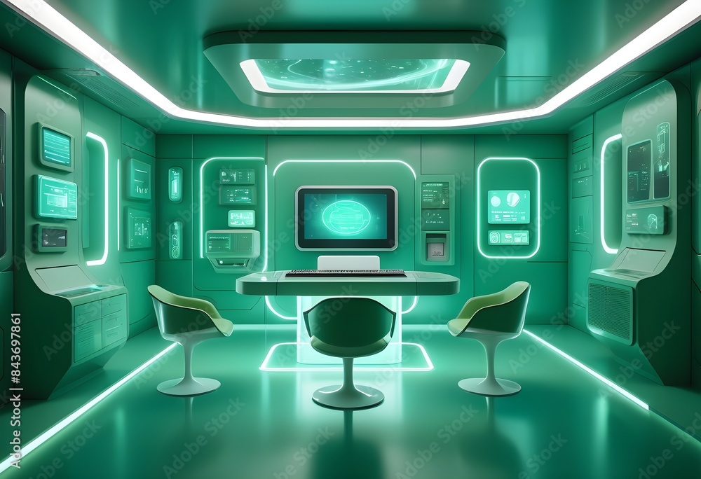 Photo interior modern design room 3D illustration Photo interior modern design room 3D illustration