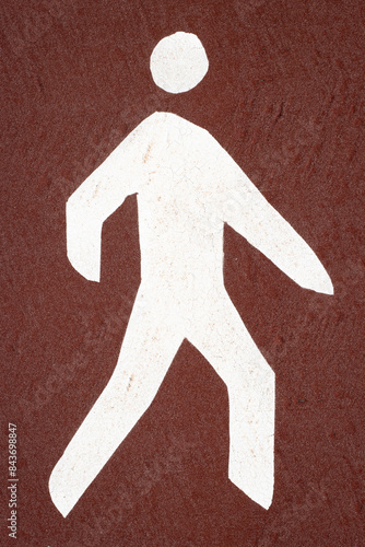 Marca vial señal peatón andando blanco